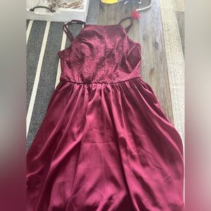 extra small maroon lily rose formal style dress